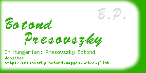 botond presovszky business card
